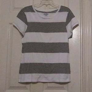 💥ON HOLD💥 White And Grey Stripped T-Shirt!!!